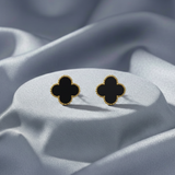 Schwarze Clover Ohrringe