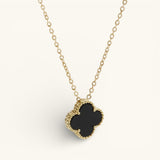 Schwarzes Kleeblatt-Halsband