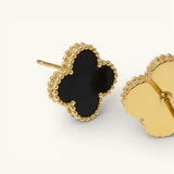 Schwarze Clover Ohrringe