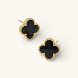 Schwarze Clover Ohrringe