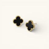 Schwarze Clover Ohrringe